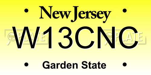 W13CNC New Jersey License Plate