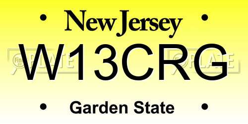 W13CRG New Jersey License Plate