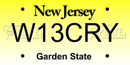 W13CRY New Jersey License Plate