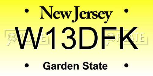 W13DFK New Jersey License Plate