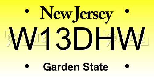 W13DHW New Jersey License Plate