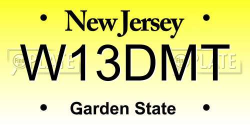 W13DMT New Jersey License Plate