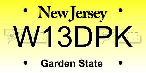 W13DPK New Jersey License Plate