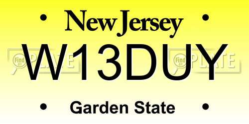 W13DUY New Jersey License Plate