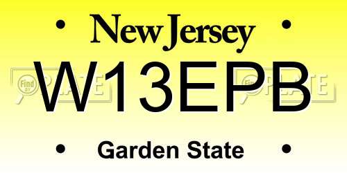W13EPB New Jersey License Plate