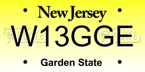 W13GGE New Jersey License Plate