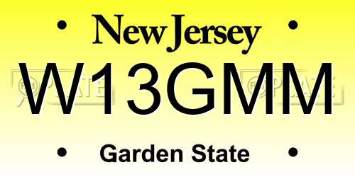 W13GMM New Jersey License Plate