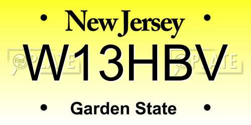 W13HBV New Jersey License Plate