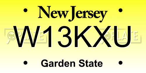 W13KXU New Jersey License Plate