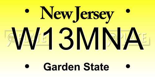 W13MNA New Jersey License Plate