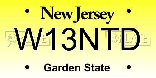 W13NTD New Jersey License Plate