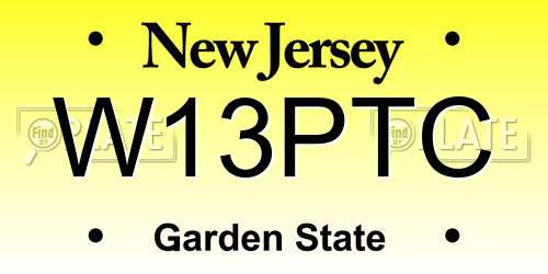 W13PTC New Jersey License Plate
