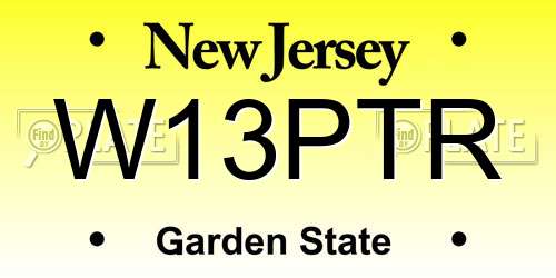 W13PTR New Jersey License Plate