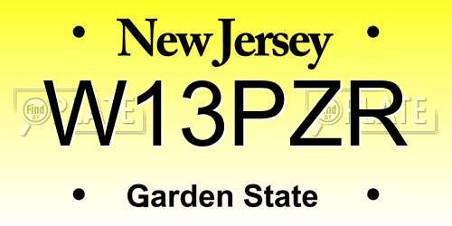 W13PZR New Jersey License Plate
