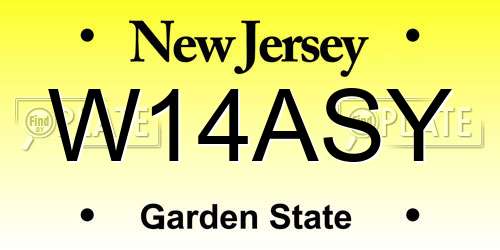 W14ASY New Jersey License Plate
