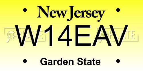 W14EAV New Jersey License Plate