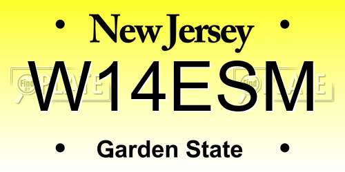 W14ESM New Jersey License Plate