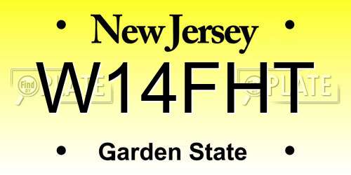 W14FHT New Jersey License Plate