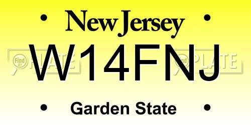 W14FNJ New Jersey License Plate