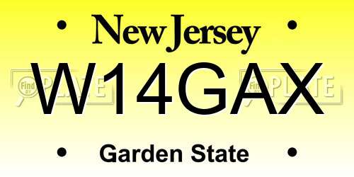 W14GAX New Jersey License Plate