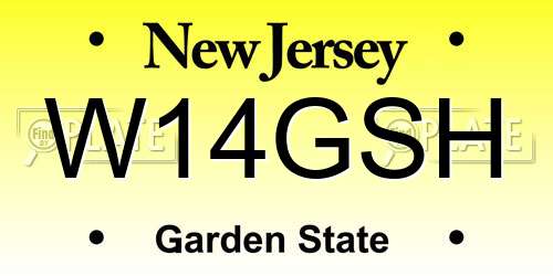 W14GSH New Jersey License Plate