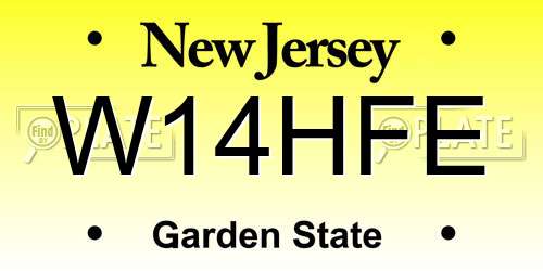 W14HFE New Jersey License Plate
