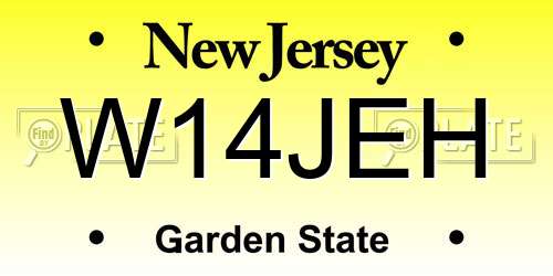 W14JEH New Jersey License Plate
