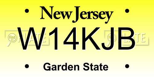 W14KJB New Jersey License Plate