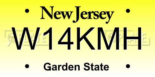 W14KMH New Jersey License Plate