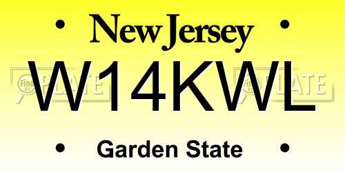 W14KWL New Jersey License Plate