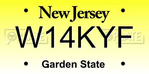 W14KYF New Jersey License Plate