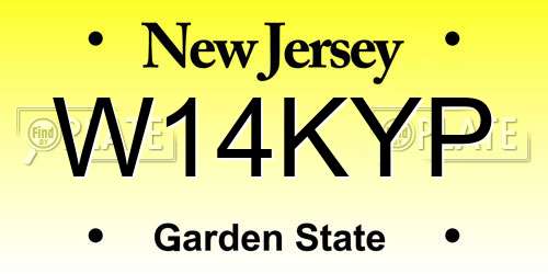 W14KYP New Jersey License Plate