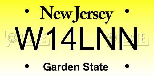 W14LNN New Jersey License Plate