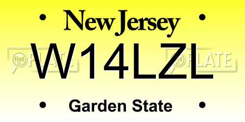 W14LZL New Jersey License Plate