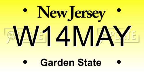 W14MAY New Jersey License Plate