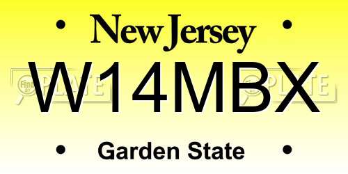 W14MBX New Jersey License Plate