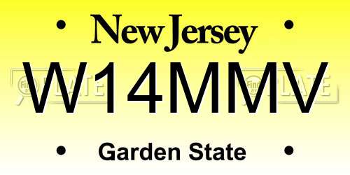 W14MMV New Jersey License Plate