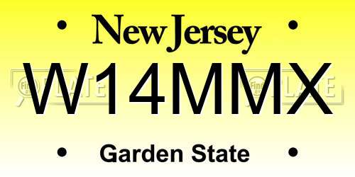 W14MMX New Jersey License Plate