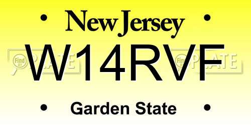 W14RVF New Jersey License Plate