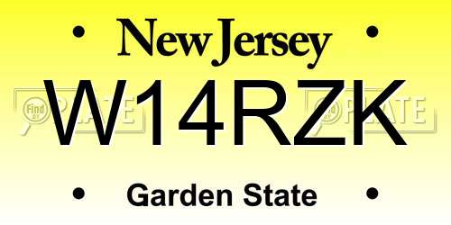 W14RZK New Jersey License Plate