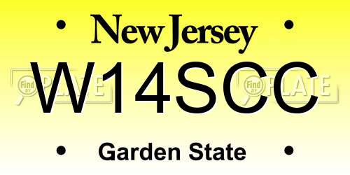 W14SCC New Jersey License Plate