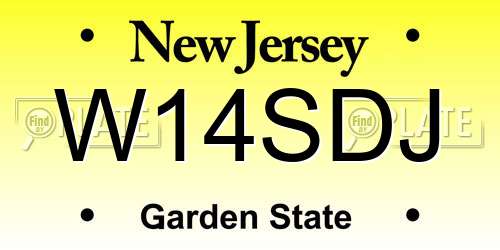 W14SDJ New Jersey License Plate