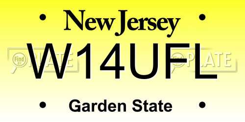 W14UFL New Jersey License Plate