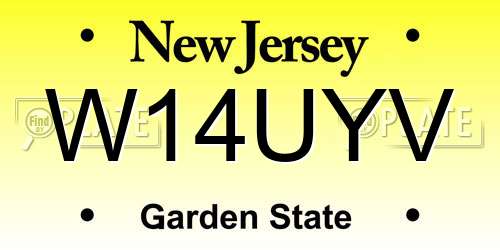 W14UYV New Jersey License Plate