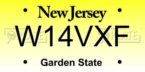 W14VXF New Jersey License Plate