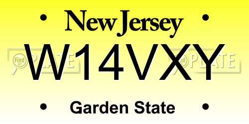 W14VXY New Jersey License Plate