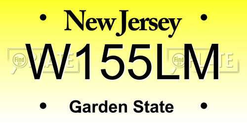 W155LM New Jersey License Plate