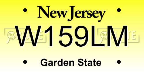 W159LM New Jersey License Plate
