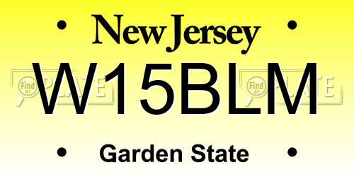 W15BLM New Jersey License Plate