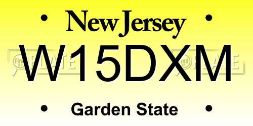 W15DXM New Jersey License Plate